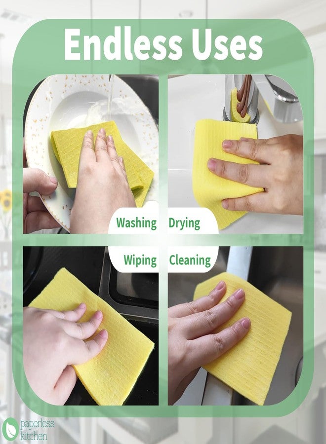 PaperlessKitchen Reusable Swedish Dishcloths for Kitchen – Eco Friendly Paper Towel Alternative – Absorbent, Washable, Compostable Cleaning Cloths – 4 Pack by Paperless Kitchen - Image 4